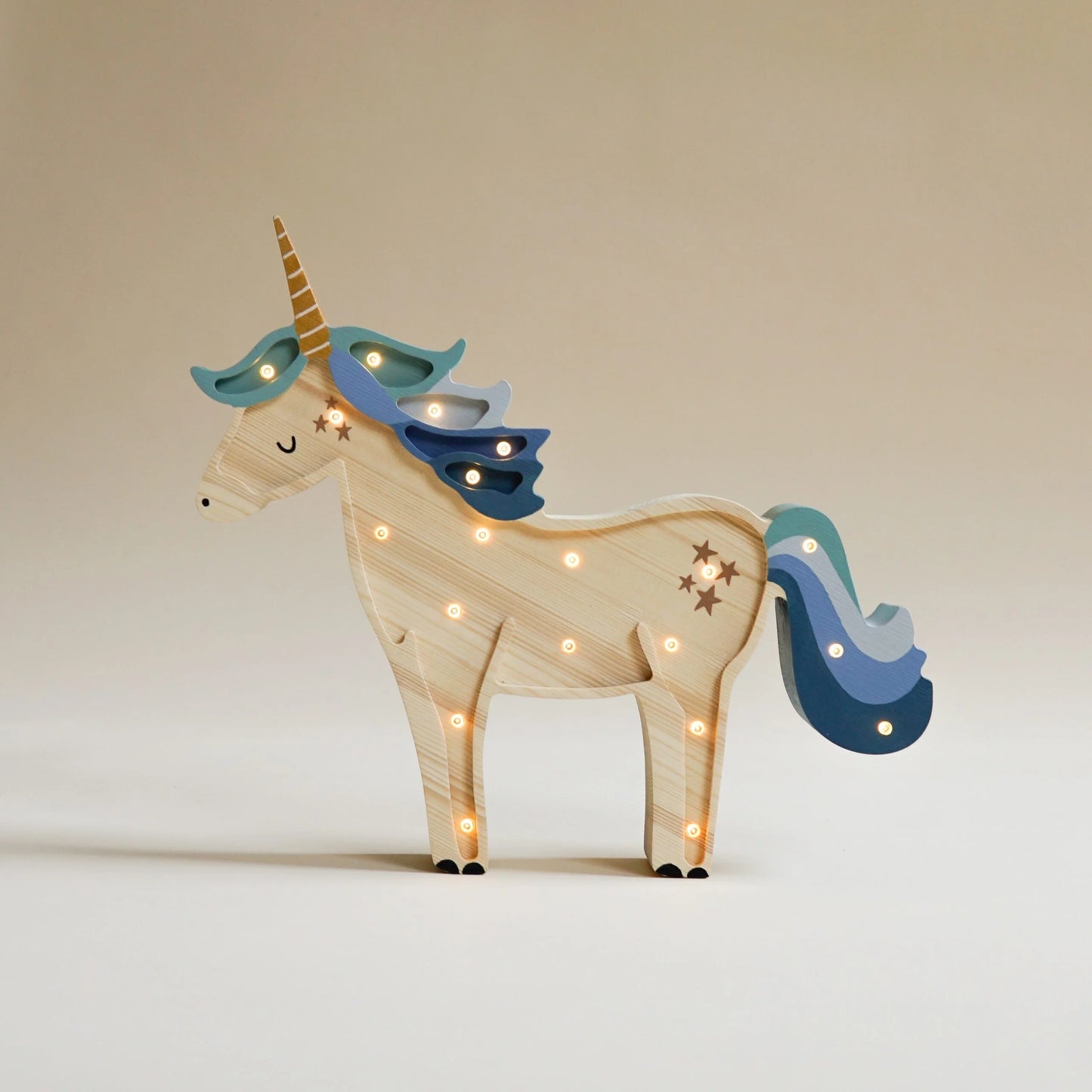 Medinis šviestuvas "Mėlynas vienaragis"