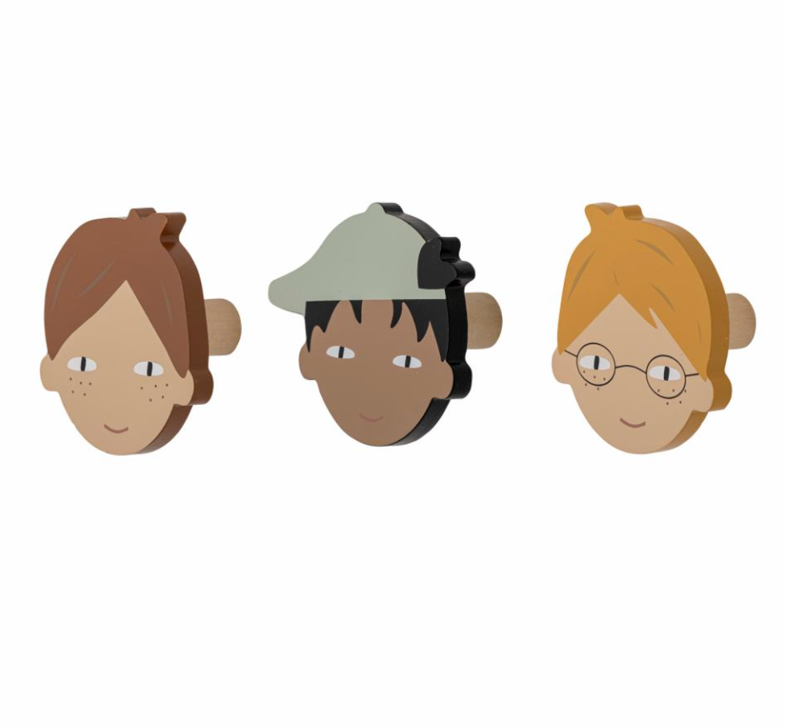 Simson kabliukų rinkinys, 3 vnt., įvairiaspalviai, MDF