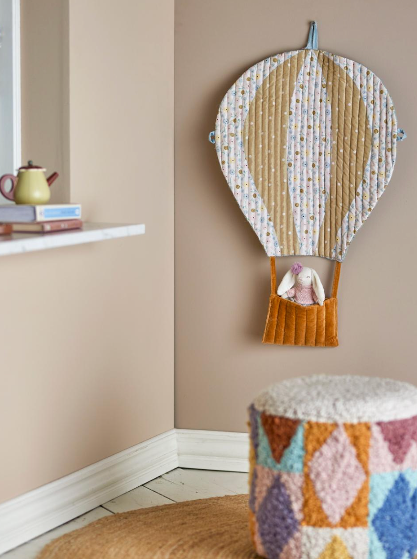 Ballon sieninė dekoracija, oro baliono formos, tekstilė