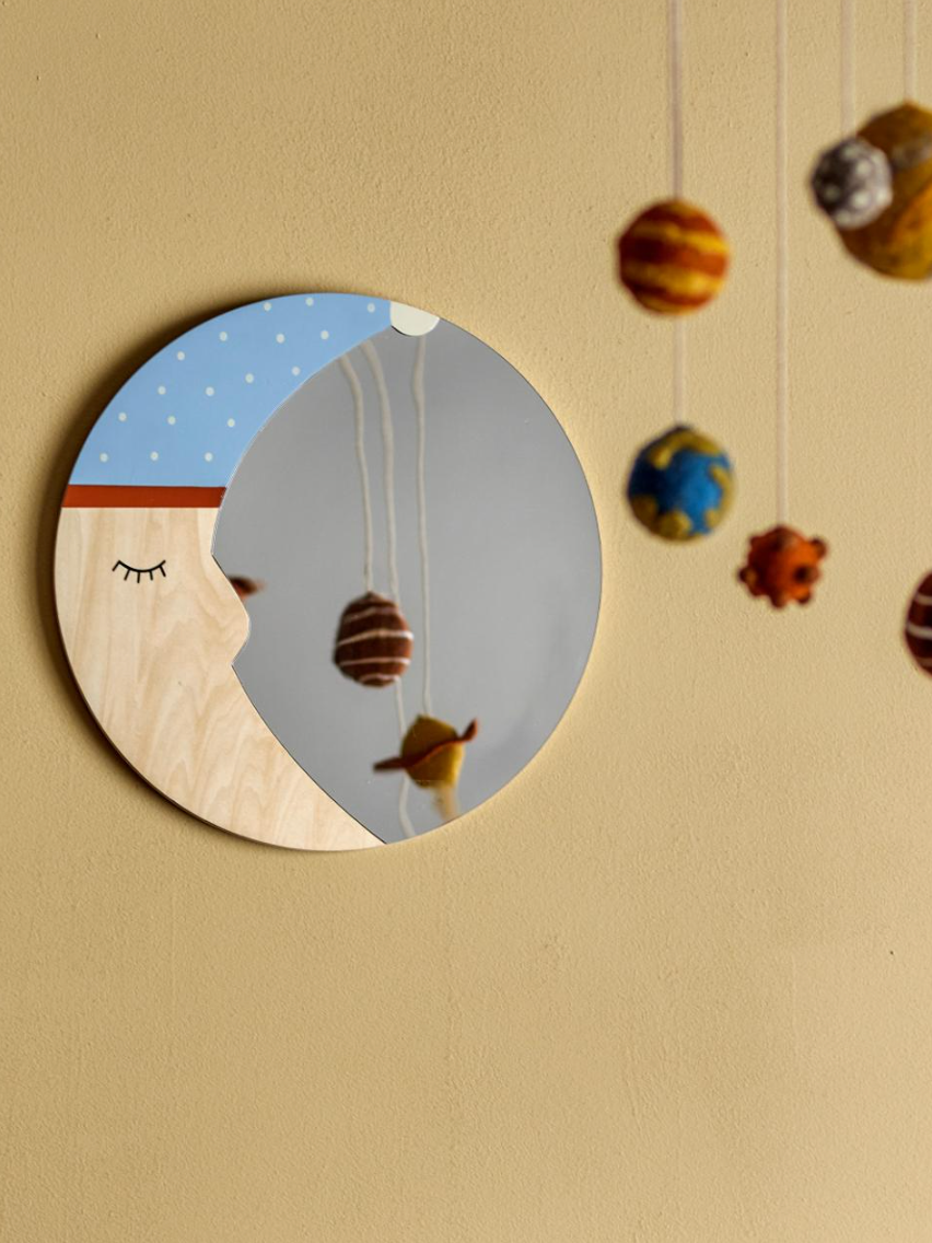 Moony sieninis veidrodis, mėnulio formos, FSC® sertifikuota fanera