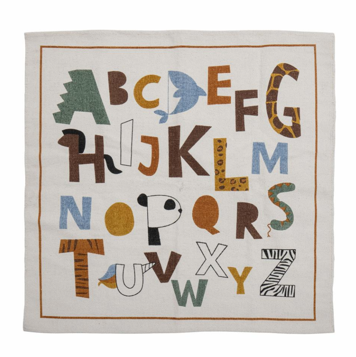 Memmo kilimas, apvalus, abėcėlė su gyvūnų motyvais