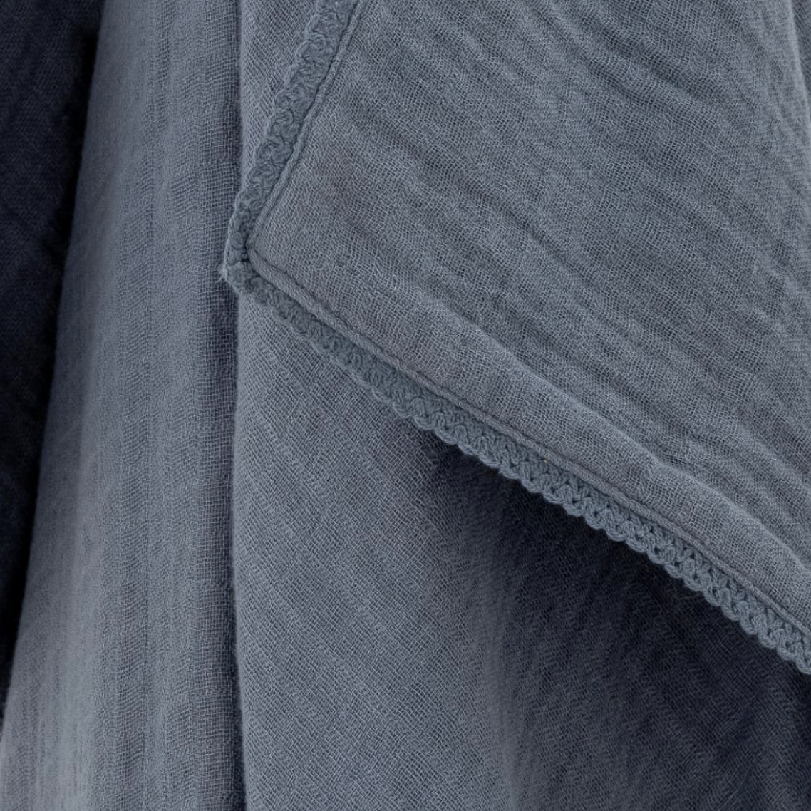 Minkštas muslino užklotas, 100% medvilnė, tamsiai mėlynas