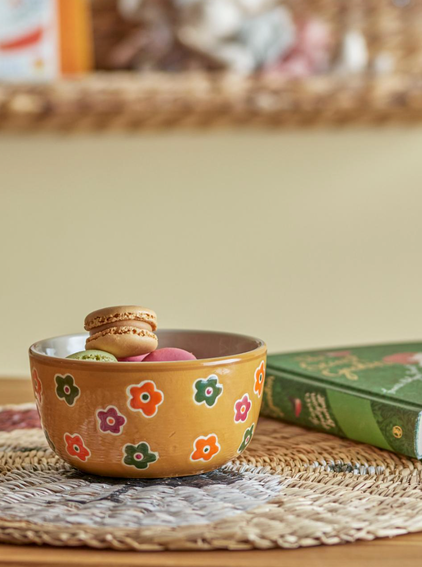 Addy dubenėlis, šviesiai rudas, rankų darbo piešiniai