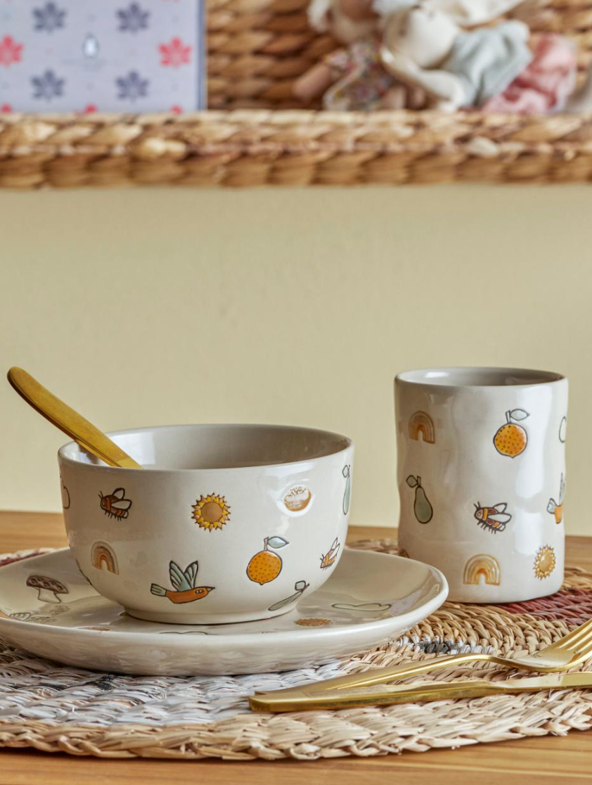 Agnes stalo indų rinkinys, rankų darbo, su įspaustais motyvais