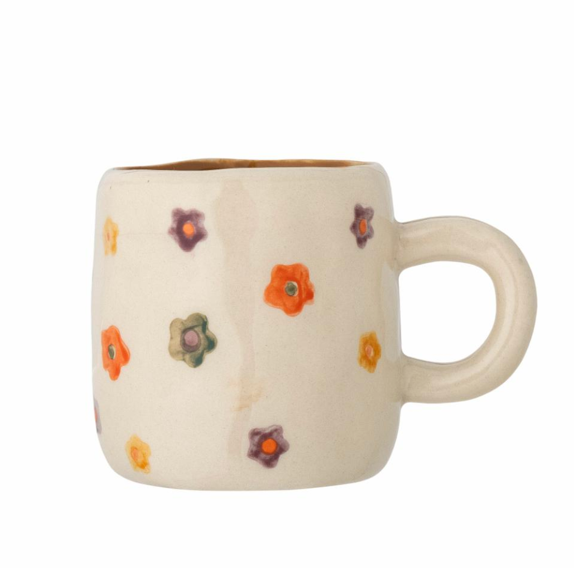 Addy puodelis, rankų darbo, su gėlėmis