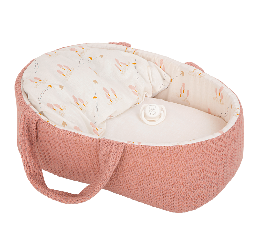 Arias kūdikėlis rausvoje nešyklėje, mergaitė, 33 cm