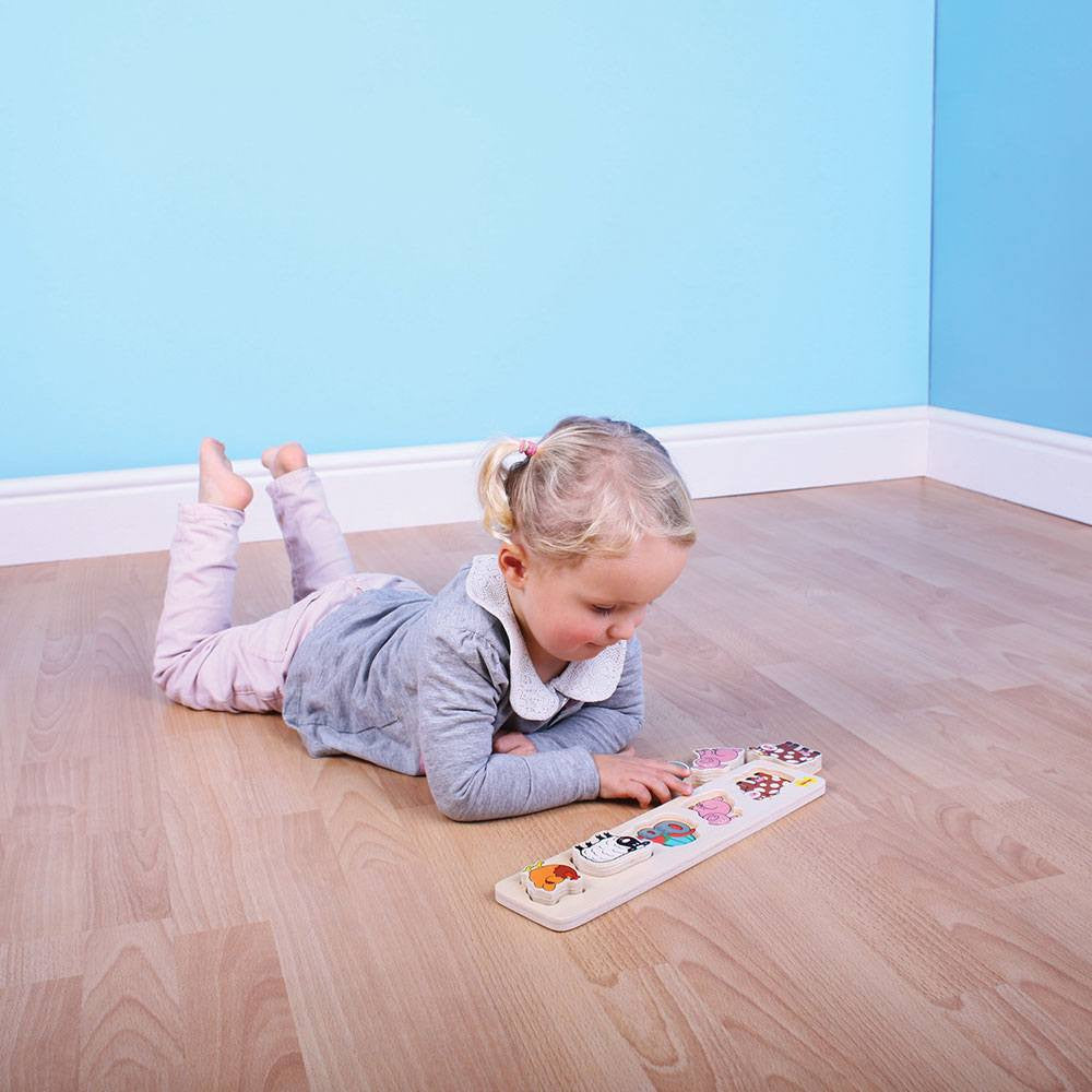 Bigjigs medinė formų dėlionė ūkis (6 el.)