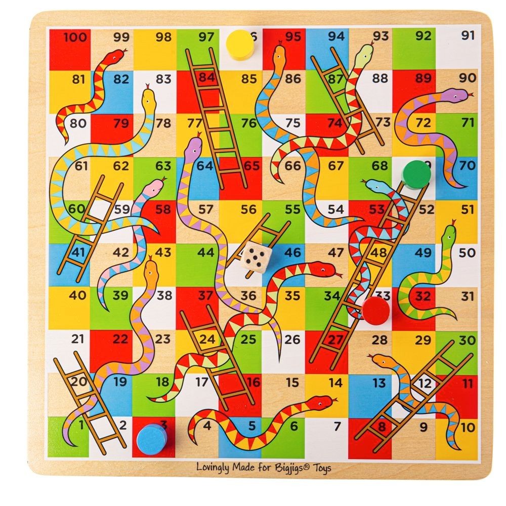 Bigjigs stalo žaidimas Gyvatės ir kopėčios