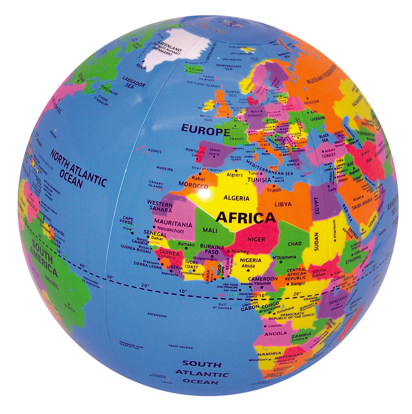 CALY Pripučiamas gaublys-kamuolys Pasaulis, 30 cm