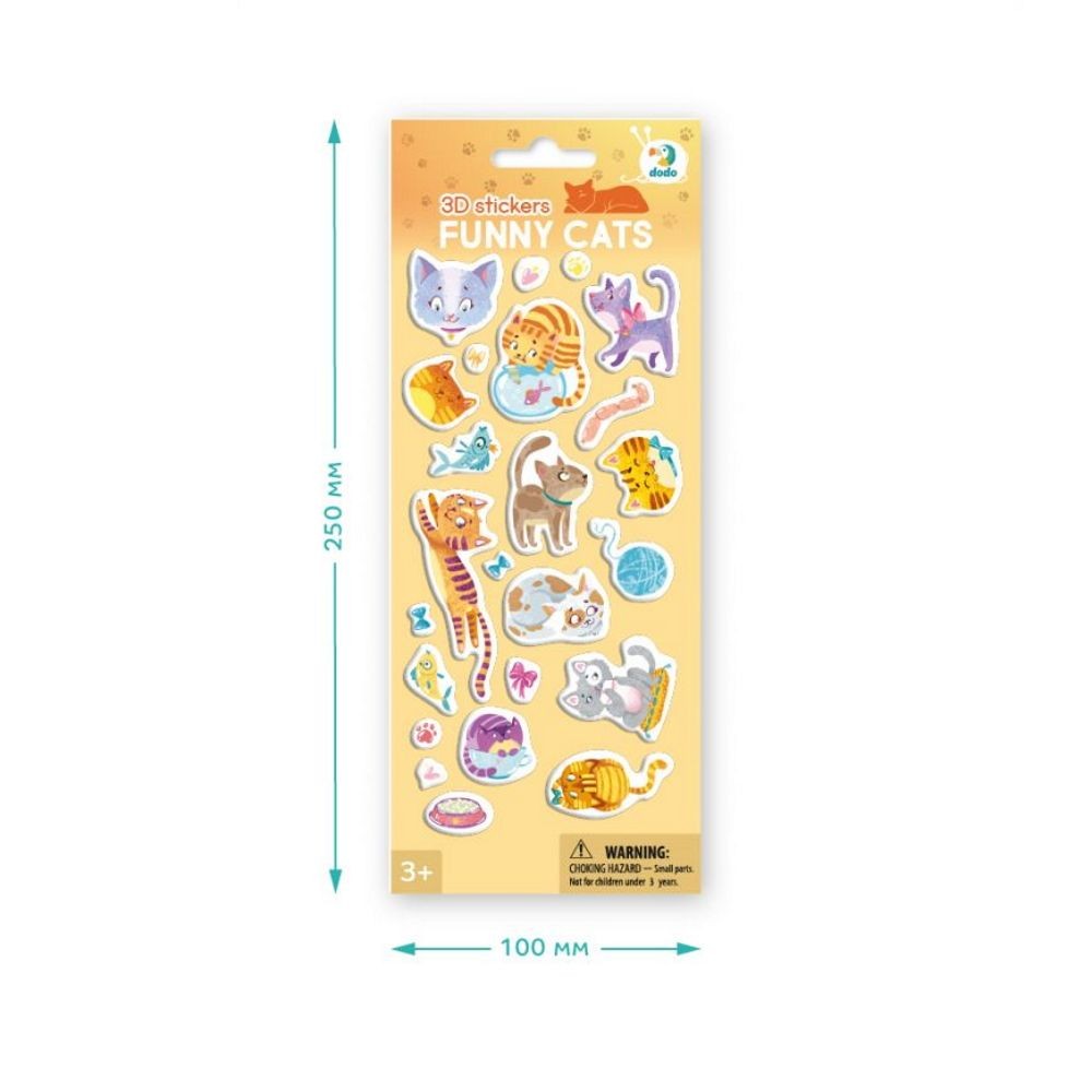 Dodo 3D lipdukai vaikams Kačiukai (24 vnt.)