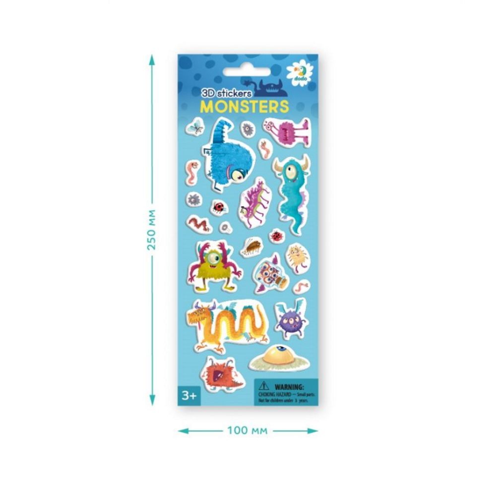 Dodo 3D lipdukai vaikams Monstriukai (22 vnt.)