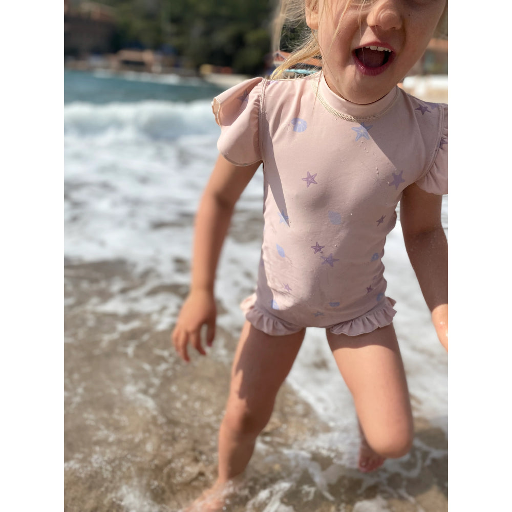 Rausvas maudymosi kostiumėlis mergaitei Jūros žvaigždė (1-4 m.) - 2-3 m.