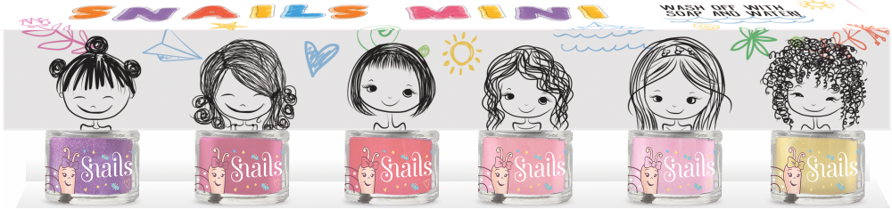 Snails Mini nagų lakų rinkinys (6 vnt) - NUPLAUNAMAS nagų lakas