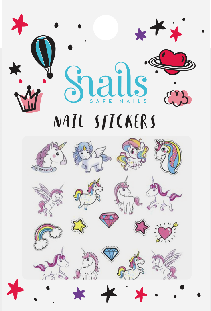 Snails nagų lipdukai Vienaragiai