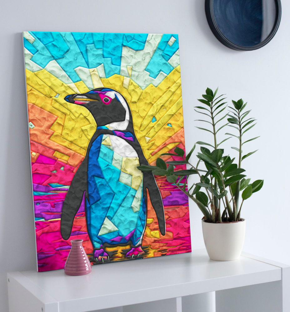 Splat Planet paveikslas iš modelino, Pingvinas 30x40cm