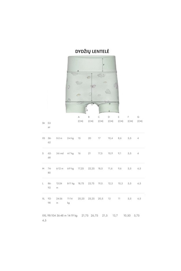 Alyviniai maudymosi šortai mergaitėms (3-6 mėn.)