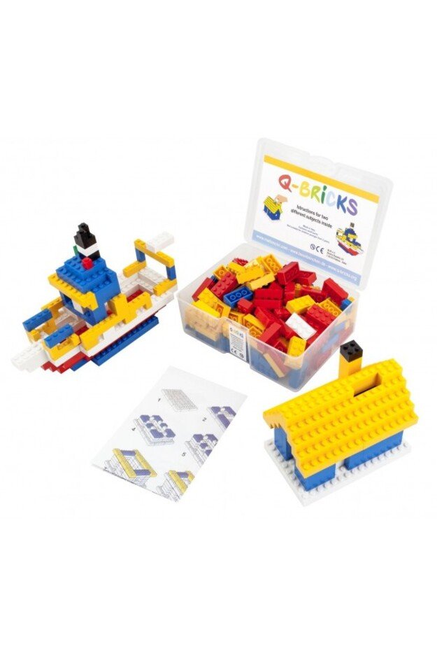 Q-Bricks rinkinys - Žvejo namelis+Taupyklė, 207 vnt