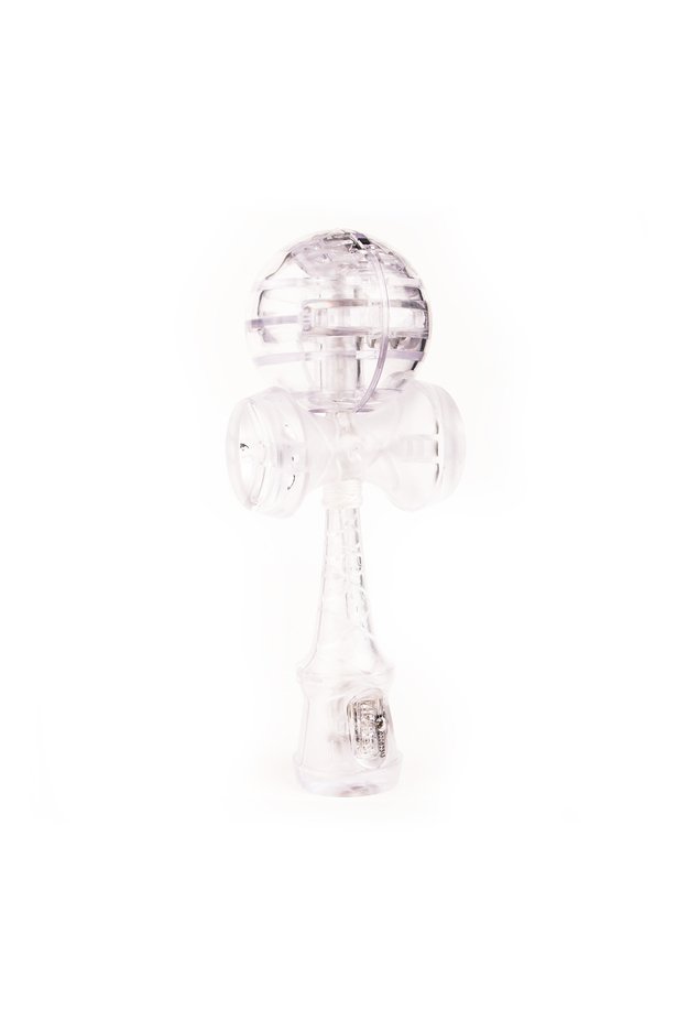 Kendama baltas, plastikinis su LED