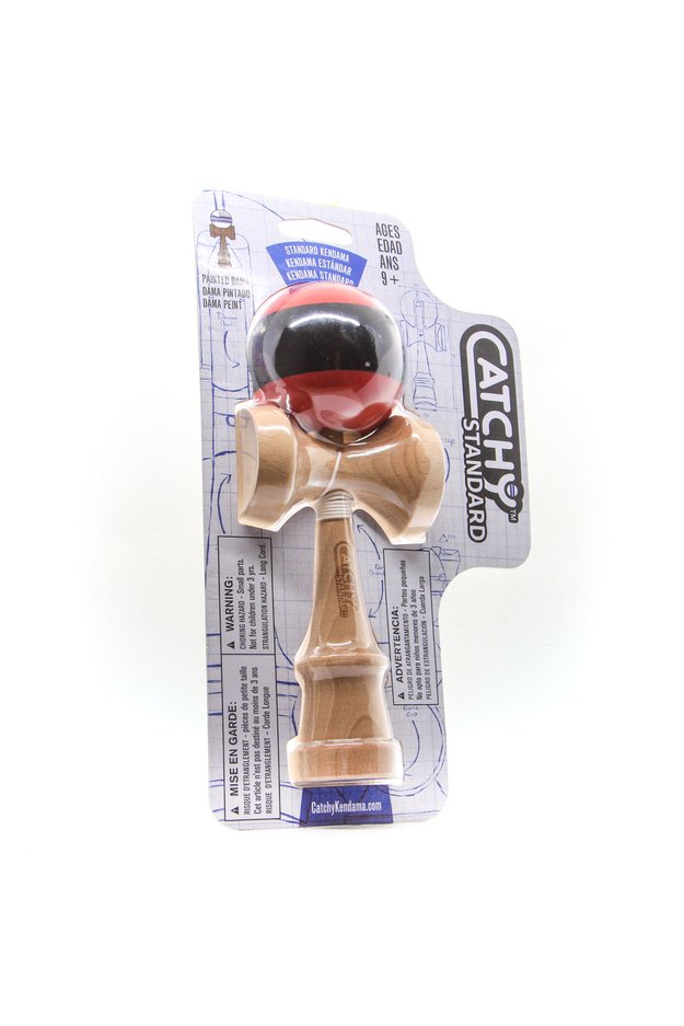 Kendama žaislas, medinis/raudonas