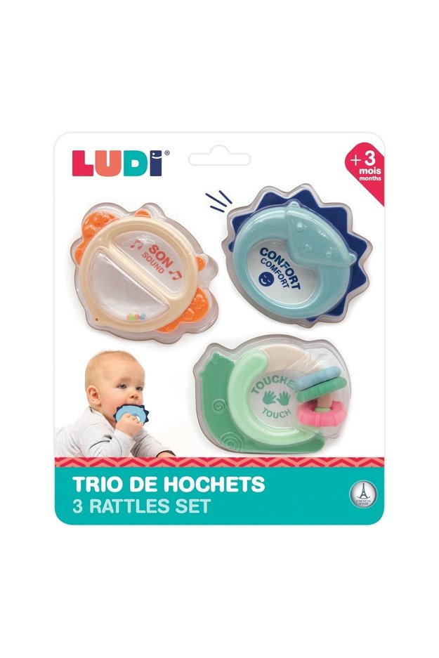 LUDI kūdikio barškučių rinkinys trio