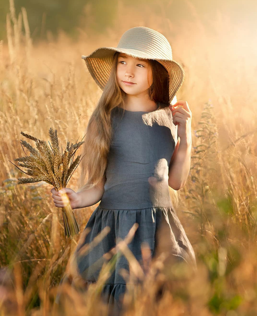 Lininė suknelė "Spindulėlis" (Įvairių spalvų)