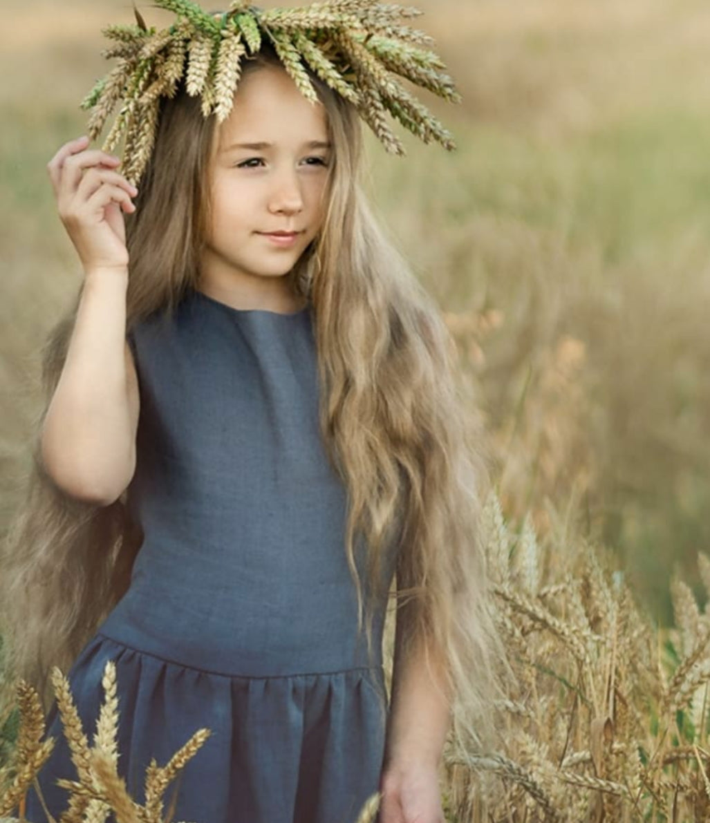 Lininė suknelė "Spindulėlis" (Įvairių spalvų)