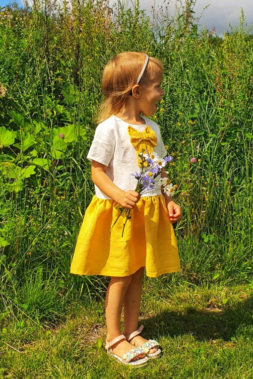 Lininė suknelė "Saulės spindulėlis" (Įvairių spalvų)