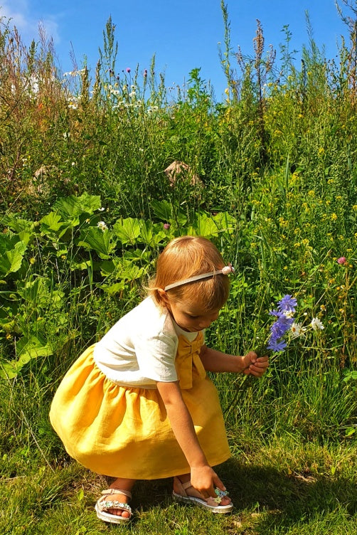 Lininė suknelė "Saulės spindulėlis" (Įvairių spalvų)