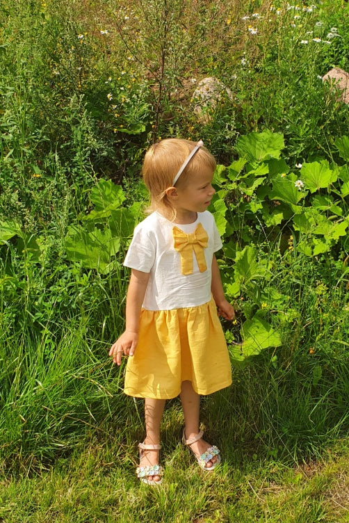 Lininė suknelė "Saulės spindulėlis" (Įvairių spalvų)