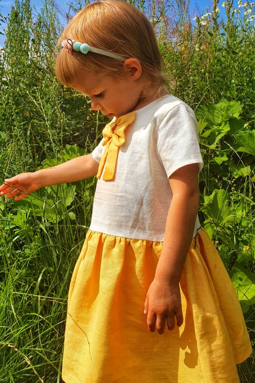 Lininė suknelė "Saulės spindulėlis" (Įvairių spalvų)