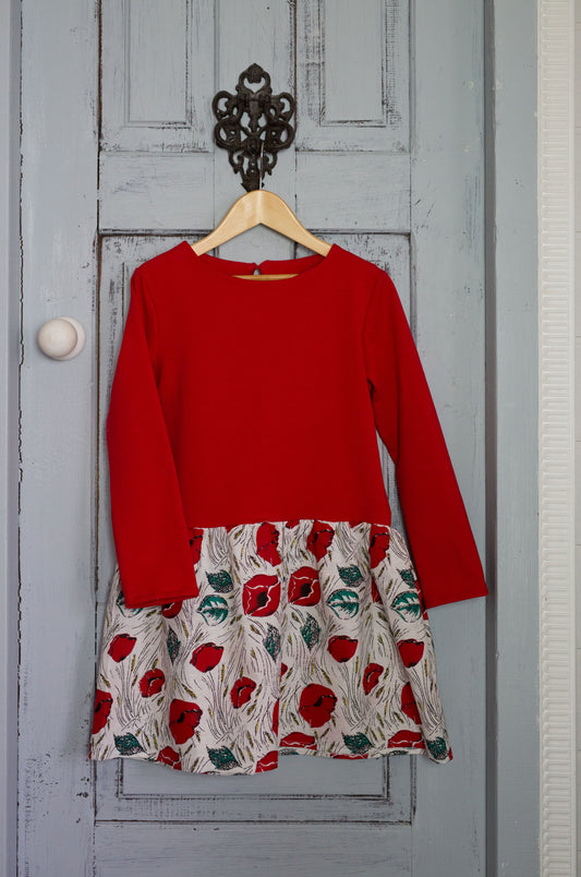 Suknelė su lino sijonėliu "Aguonos"