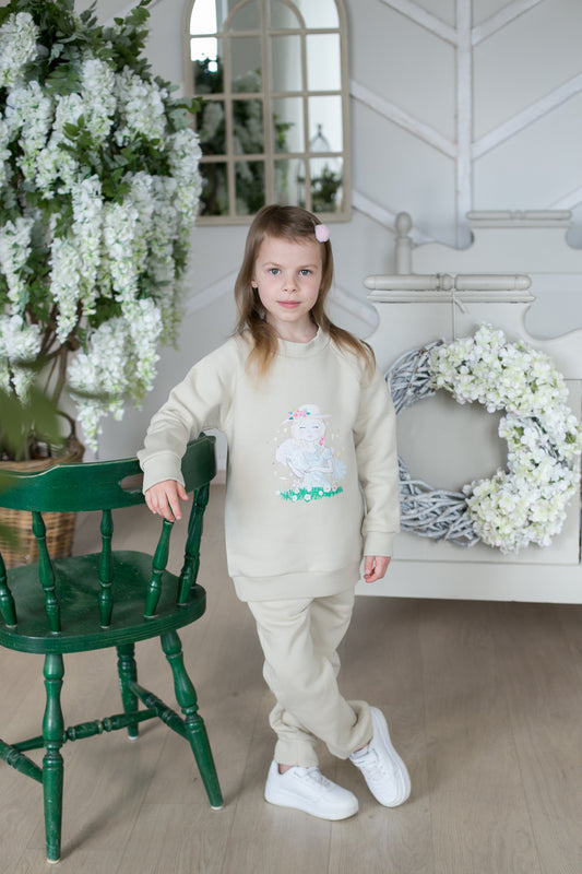 Laisvalaikio kostiumas "Mergaitė su gėlėmis"