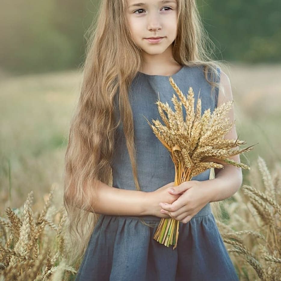 Lininė suknelė "Spindulėlis" (Įvairių spalvų)
