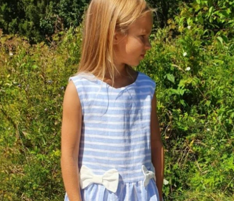 Lininė suknelė "Jūros bangos"