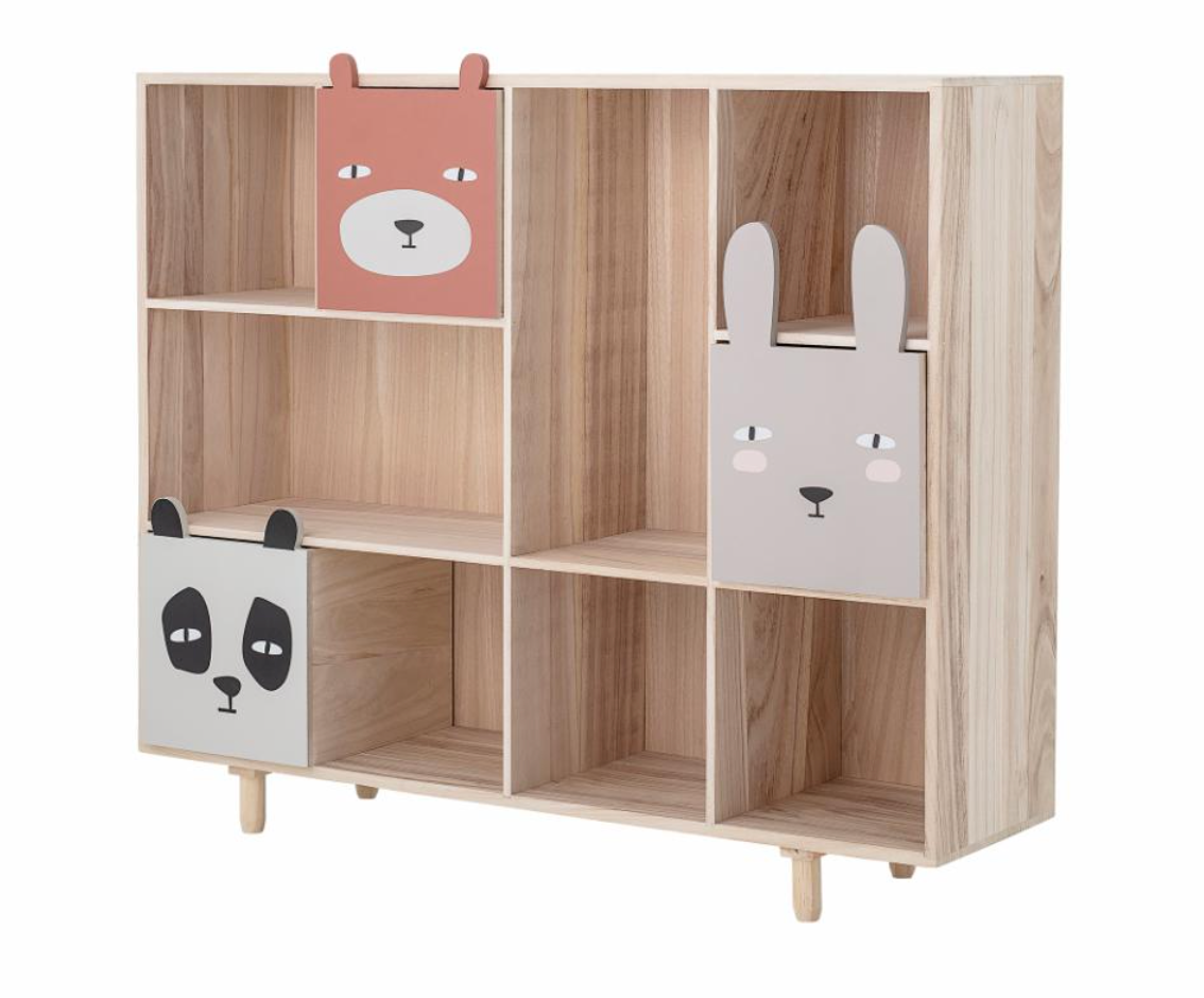 Calle knygų lentyna su stalčiais, natūrali, paulovnija