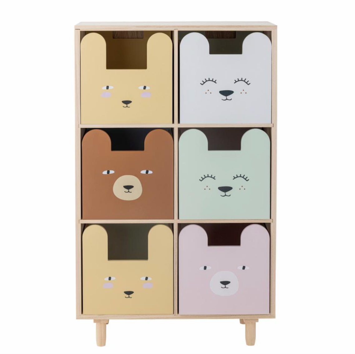 Calle knygų lentyna su stalčiais, natūrali, MDF