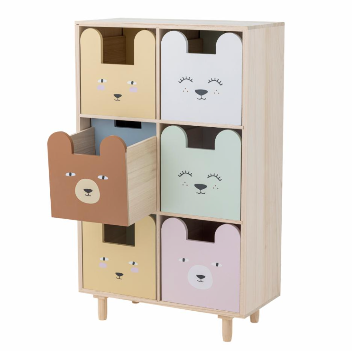 Calle knygų lentyna su stalčiais, natūrali, MDF