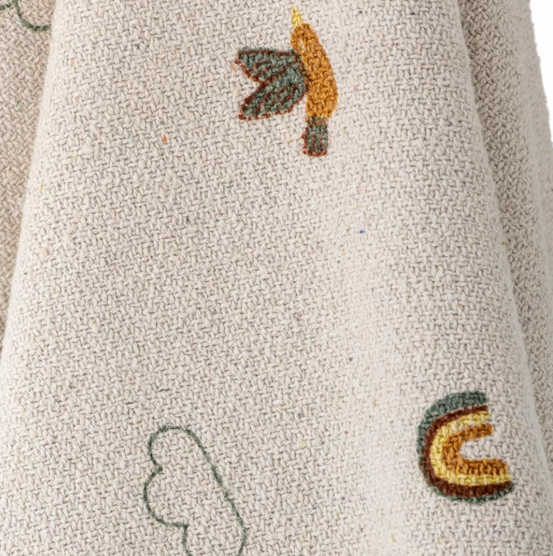 Agnes užklotas, perdirbta medvilnė, dekoruotas