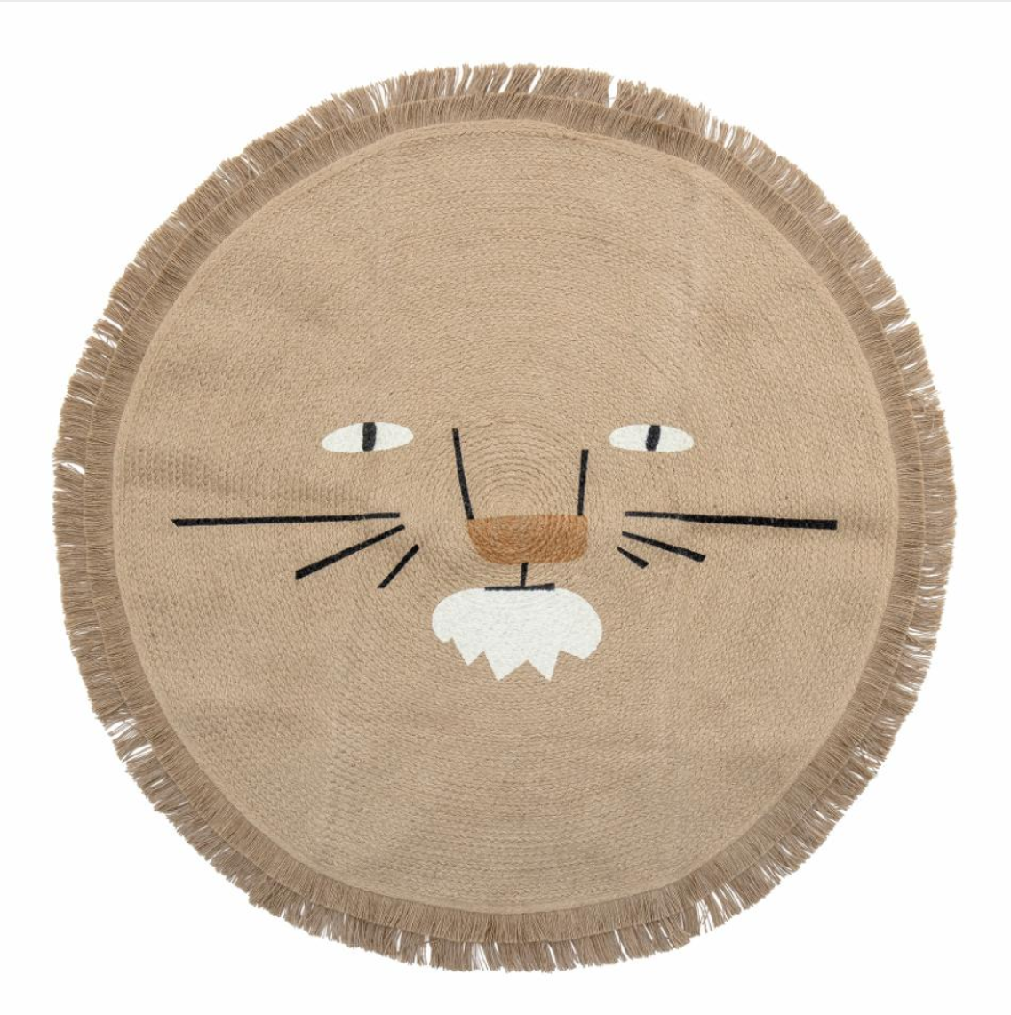 Harrison kilimas, apvalus, liūto dizainas, džiutas