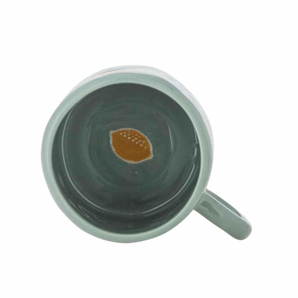 Agnes puodelis, rankų darbo, su citrinų motyvais