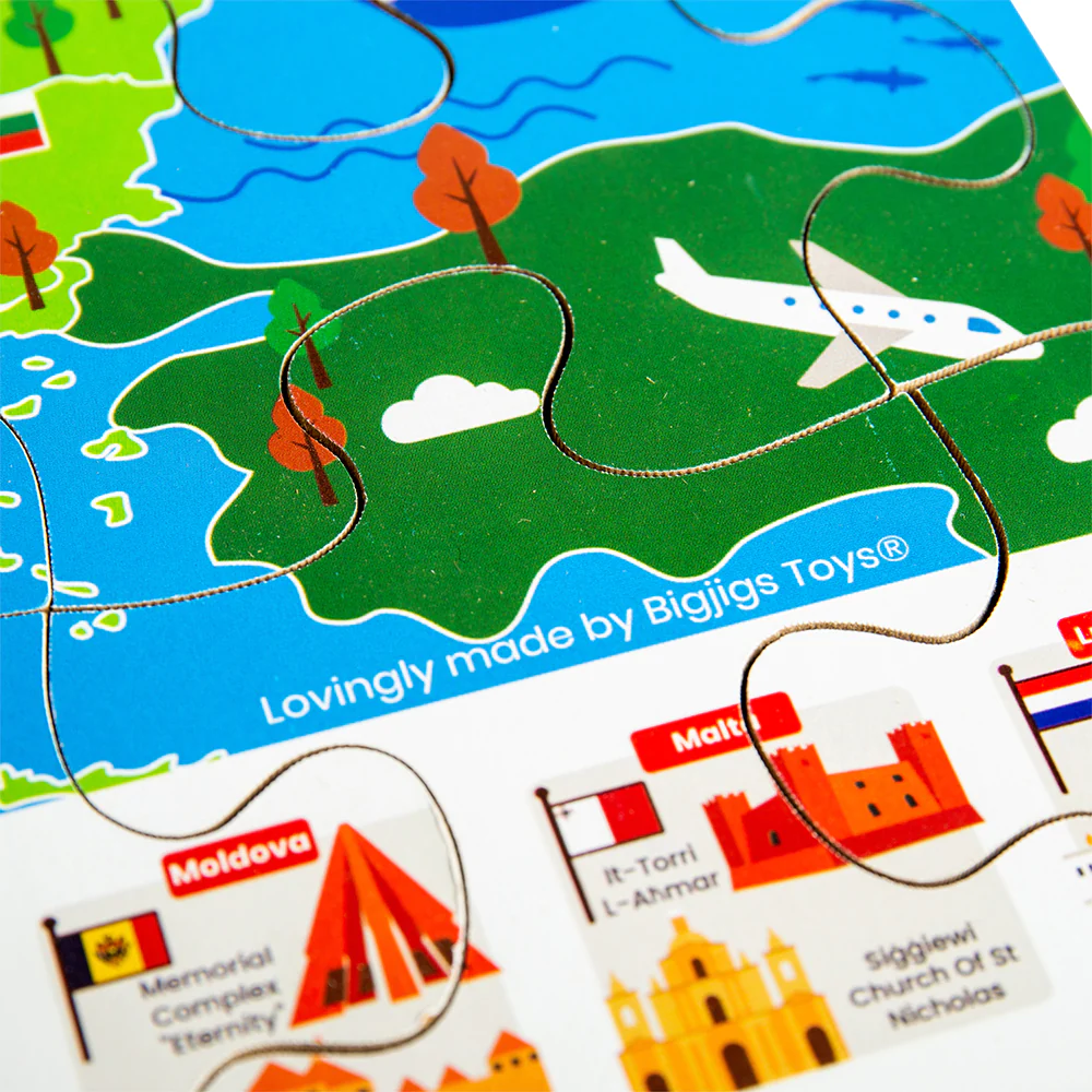 Bigjigs medinė dėlionė Europa