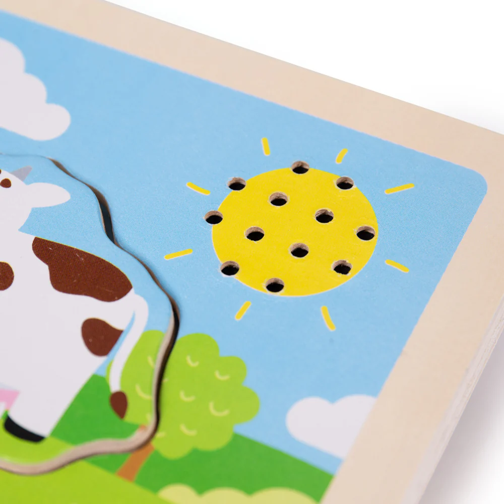 Bigjigs medinė dėlionė Ūkis su garsais (6 el.)