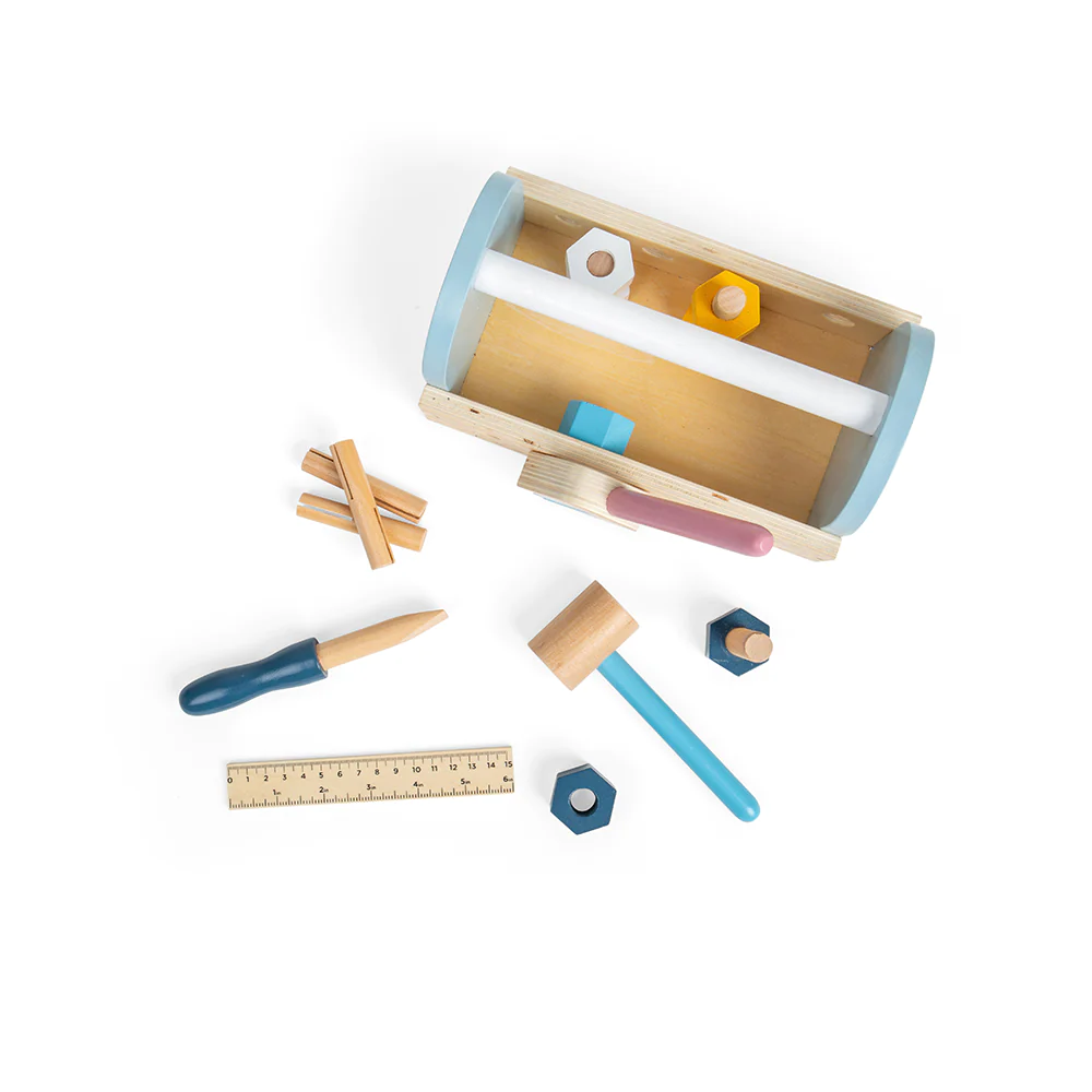 Bigjigs medinė meistro įrankių dėžė (16 el.)