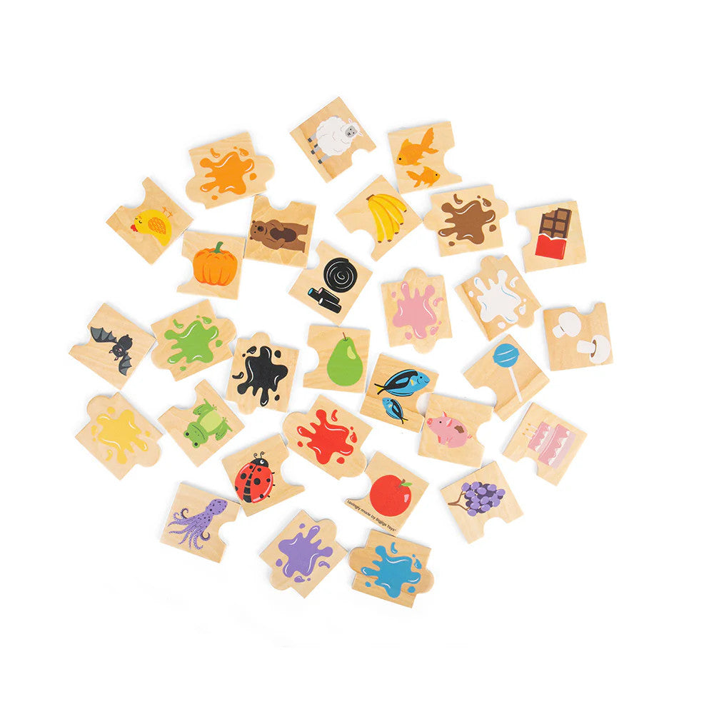 Bigjigs medinės dėlionės Spalvos (30 el.)