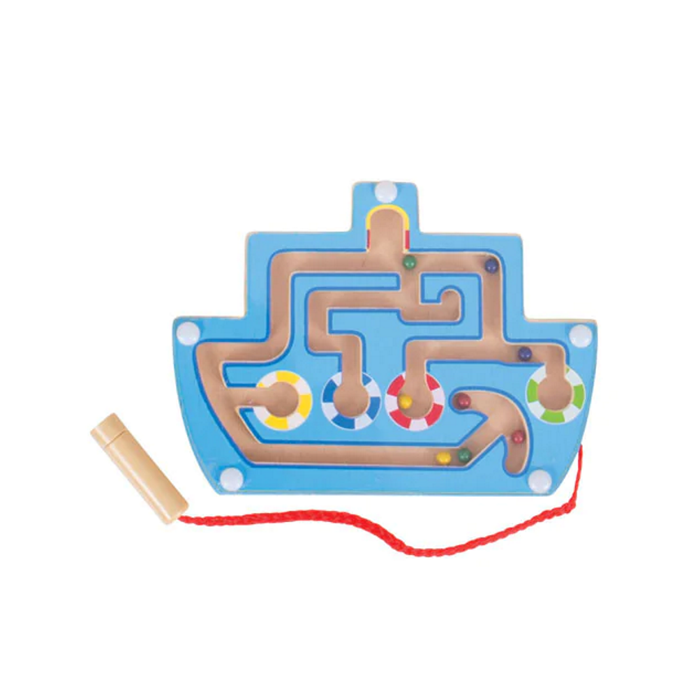 Bigjigs medinis magnetinis labirintas Mašina