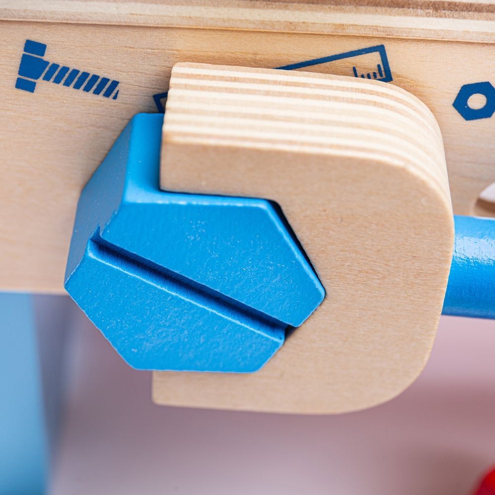 Bigjigs medinis meistro lagaminas-stalas (18 el.)