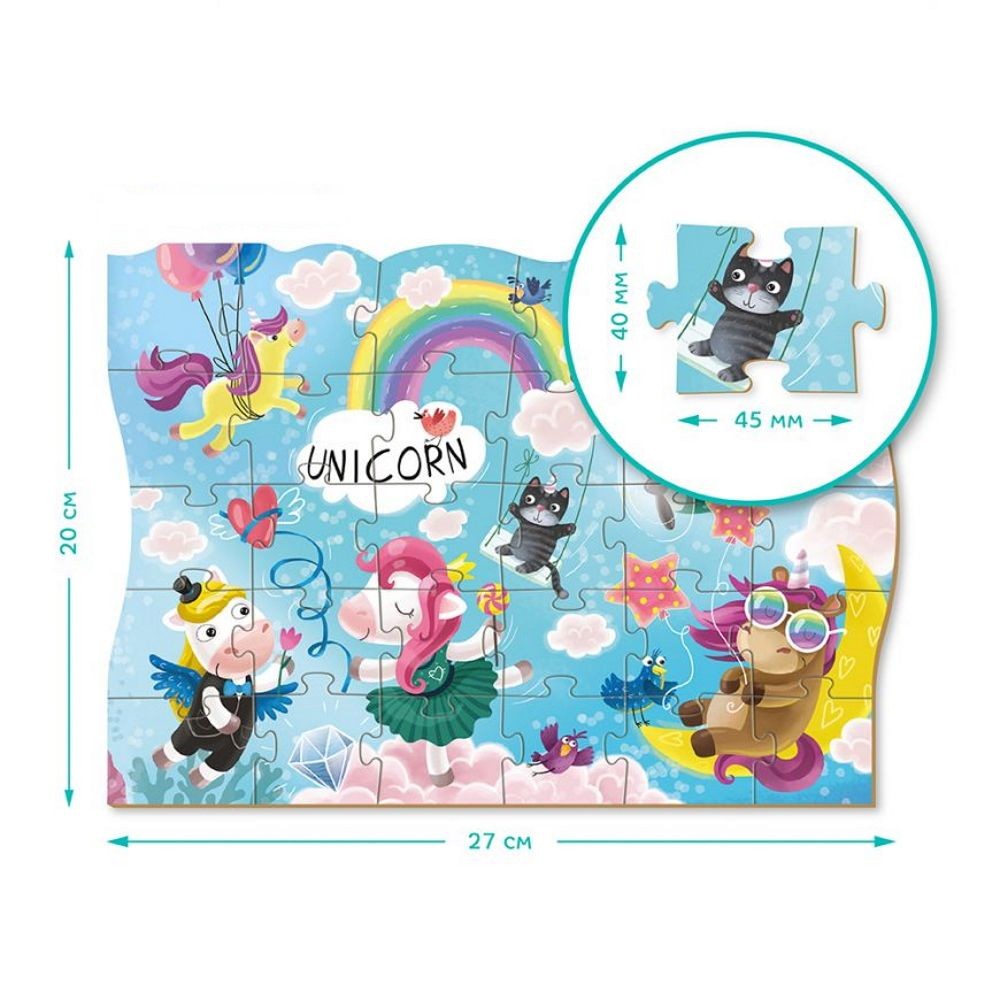 Dodo dėlionė vaikams Vienaragių nuotykiai (30 det.)