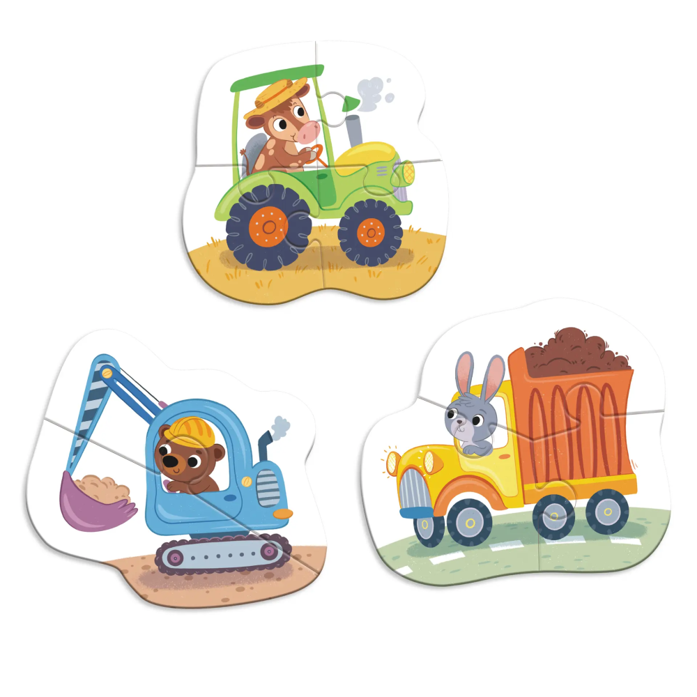 Dodo didelių detalių dėlionė Transportas (3 dėlionės)