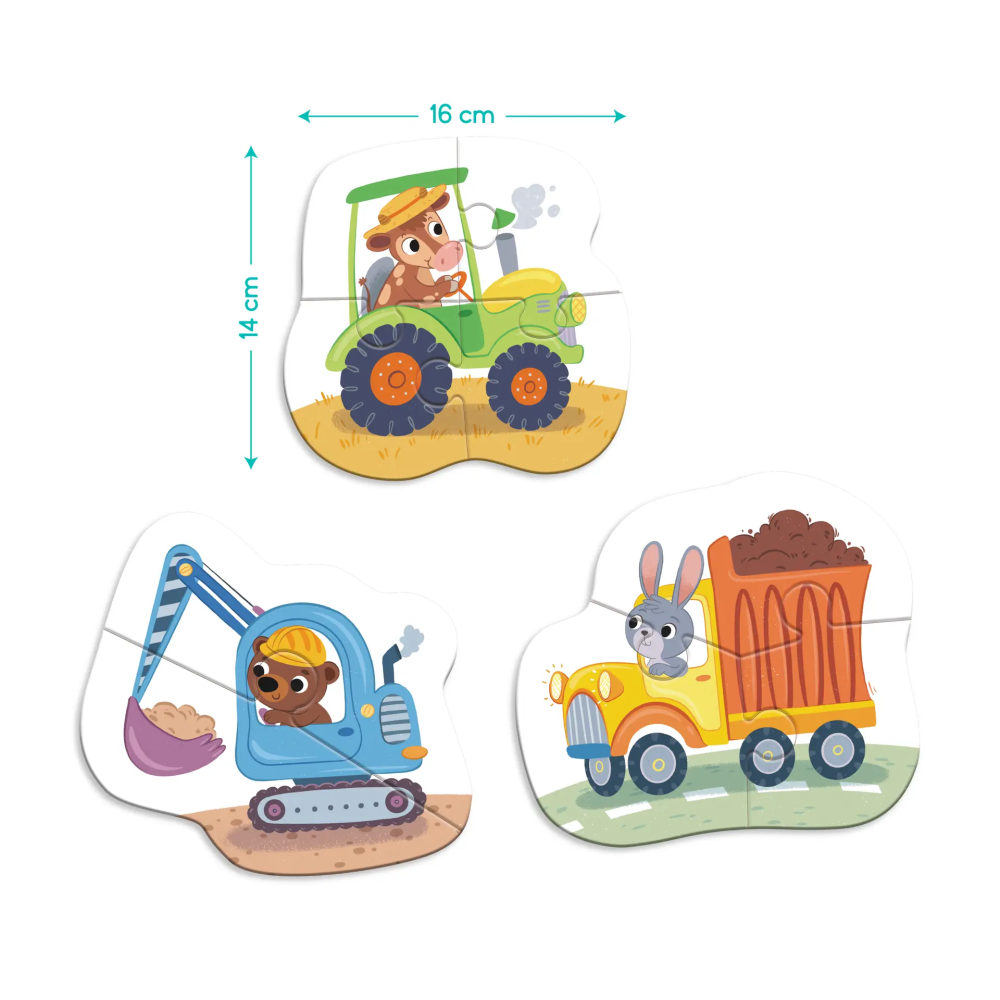 Dodo didelių detalių dėlionė Transportas (3 dėlionės)