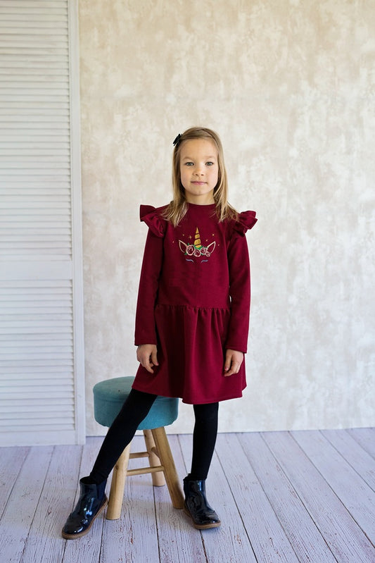 Siuvinėta suknelė "Mano vienaragis" (Įvairių spalvų)